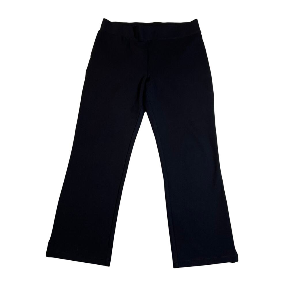 Quince Ultra-Stretch Ponte Kick Flare Pants Size M Crop Office Preppy Minimalist